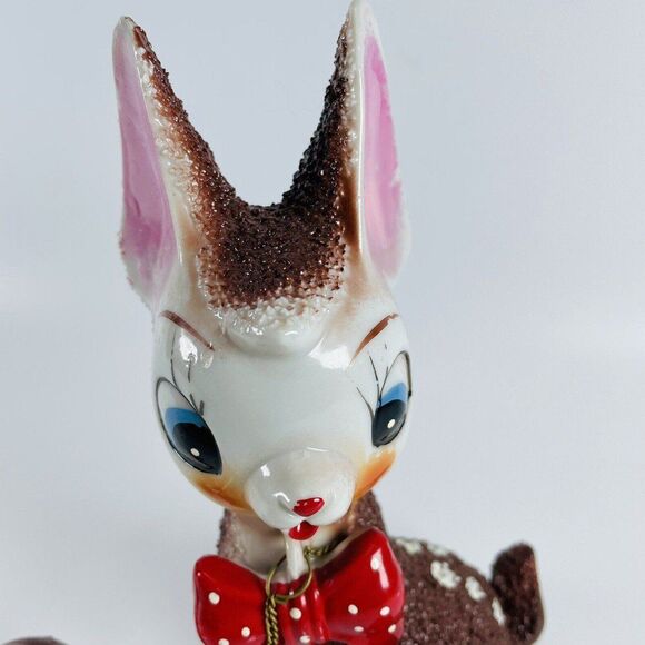 Arnart Sugar Salt Glazed Chain Deer Family Figurines Japan VTG MCM Christmas - Picture 4 of 12